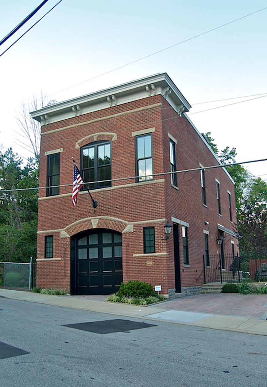 Historic firehouse alteration by Kepes Architecture view from street