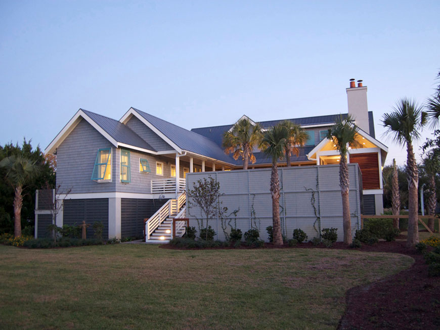 View from rear yard South Carolina Modern Vernacular Home